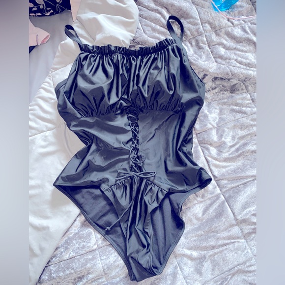 Black One Piece Swimsuit. - Picture 2 of 2